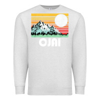 Oatmeal Heather ojai california mountains & sun retro 80s graphic Premium Sweatshirt - linhVisuals