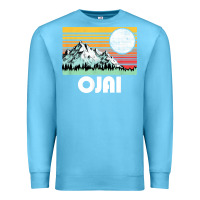 Ocean Blue ojai california mountains & sun retro 80s graphic Premium Sweatshirt - linhVisuals