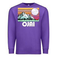 Purple ojai california mountains & sun retro 80s graphic Premium Sweatshirt - linhVisuals
