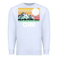 White ojai california mountains & sun retro 80s graphic Premium Sweatshirt - linhVisuals