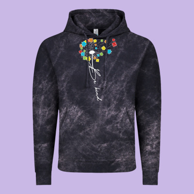Dandelion Autism Puzzle Be Kind Vintage Hoodie Designed By Cowhidedigitalart