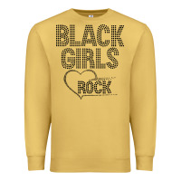 Antique Gold black girls rock Premium Sweatshirt - linhVisuals