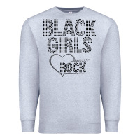 Heather Grey black girls rock Premium Sweatshirt - linhVisuals