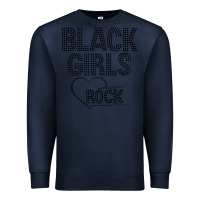 Navy black girls rock Premium Sweatshirt - linhVisuals