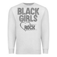 Oatmeal Heather black girls rock Premium Sweatshirt - linhVisuals