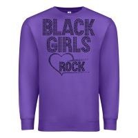 Purple black girls rock Premium Sweatshirt - linhVisuals