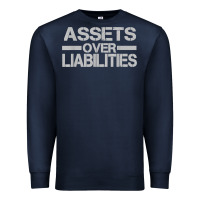 Navy assets over liabilities mens t shirt Premium Sweatshirt - linhVisuals