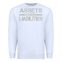 White assets over liabilities mens t shirt Premium Sweatshirt - linhVisuals