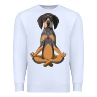 White yoga fitness bluetick coonhound dog 363 bodybuilding Premium Sweatshirt - linhVisuals