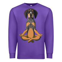 Purple yoga fitness bluetick coonhound dog 363 bodybuilding Premium Sweatshirt - linhVisuals
