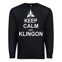 Black keep calm and klingon Premium Sweatshirt - linhVisuals