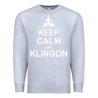 Heather Grey keep calm and klingon Premium Sweatshirt - linhVisuals