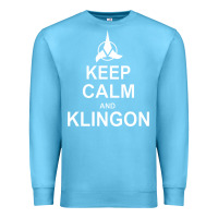 Ocean Blue keep calm and klingon Premium Sweatshirt - linhVisuals