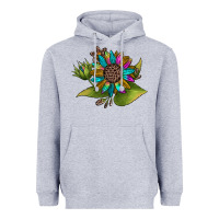 Heather Grey western sunflower Heavyweight Hoodie - JahusDesignShop