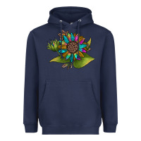 Navy western sunflower Heavyweight Hoodie - JahusDesignShop