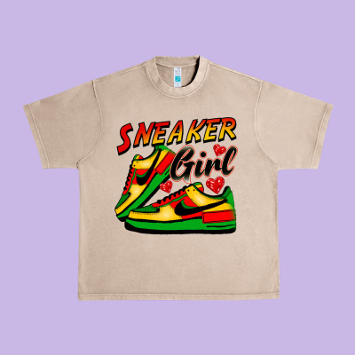 Sneaker Girl Urban Heavy Tee Designed By Fadigitalartstudio
