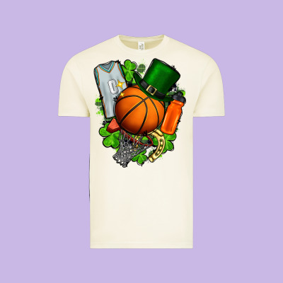 St. Patrick's Day Basketball Vintage Tee Designed By Fadigitalartstudio
