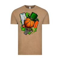 Vintage Coffee St. Patrick's Day Basketball Vintage Tee - FaDigitalArtStudio