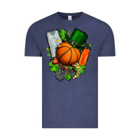 Vintage Denim St. Patrick's Day Basketball Vintage Tee - FaDigitalArtStudio