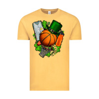 Vintage Mustard St. Patrick's Day Basketball Vintage Tee - FaDigitalArtStudio