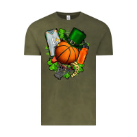 Vintage Olive St. Patrick's Day Basketball Vintage Tee - FaDigitalArtStudio