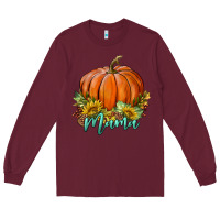 Burgundy pumpkin mama Long Sleeve Tee - BundleAndBundleShop