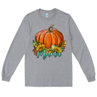 Heather Grey pumpkin mama Long Sleeve Tee - BundleAndBundleShop