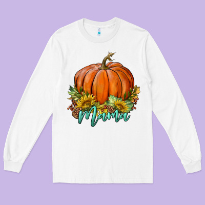 Pumpkin Mama Long Sleeve Tee Designed By Bundleandbundleshop