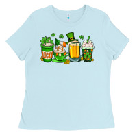 Baby Blue St. Patrick's Day coffee cups Ladies Tee - OliviaCreatesArt