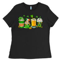 Black St. Patrick's Day coffee cups Ladies Tee - OliviaCreatesArt