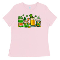 Bubblegum Pink St. Patrick's Day coffee cups Ladies Tee - OliviaCreatesArt