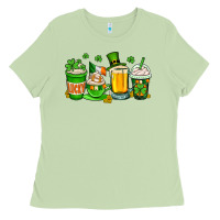 Matcha St. Patrick's Day coffee cups Ladies Tee - OliviaCreatesArt