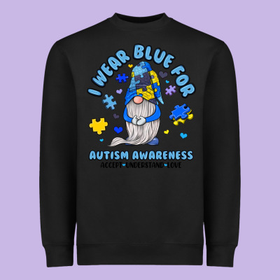 I Wear Blue For Autism Awareness Heavyweight Sweatshirt Designed By Jahusdesignshop