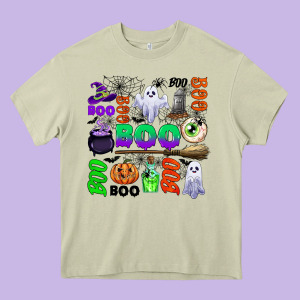 Boo Halloween Heavy Core Tee Designed By Cowgirlartshop