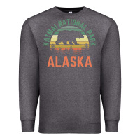 Charcoal Heather katmai national park alaska bear hiking travel nature retro pullover h Premium Sweatshirt - linhVisuals