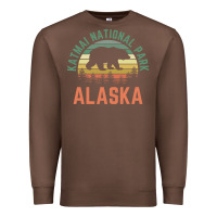 Chestnut katmai national park alaska bear hiking travel nature retro pullover h Premium Sweatshirt - linhVisuals