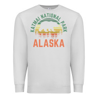 Dove Grey katmai national park alaska bear hiking travel nature retro pullover h Premium Sweatshirt - linhVisuals