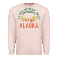 Pale Pink katmai national park alaska bear hiking travel nature retro pullover h Premium Sweatshirt - linhVisuals