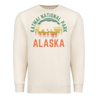 Sandshell katmai national park alaska bear hiking travel nature retro pullover h Premium Sweatshirt - linhVisuals
