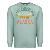 Seafoam katmai national park alaska bear hiking travel nature retro pullover h Premium Sweatshirt - linhVisuals