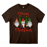 Chocolate Brown Merry Christmas Gnomes Heavy Core Tee - RanaPortraitStore