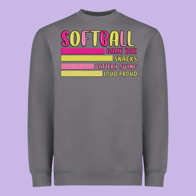 Retro Softball Png Heavyweight Sweatshirt Designed By Jahusdesignshop