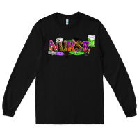 Black halloween nurse Long Sleeve Tee - BundleAndBundleShop