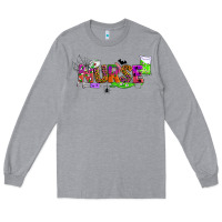 Heather Grey halloween nurse Long Sleeve Tee - BundleAndBundleShop