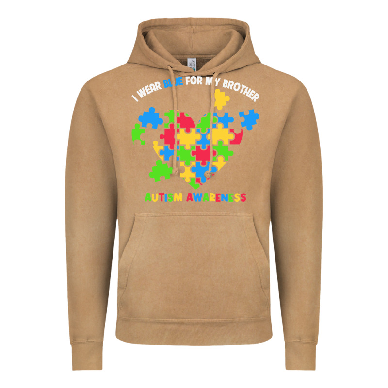 Wear Blue For My Brother Autism Vintage Hoodie by CowhideDigitalArt | Teevron