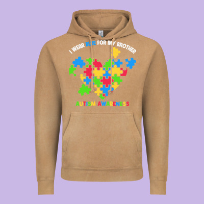 Wear Blue For My Brother Autism Vintage Hoodie Designed By Cowhidedigitalart