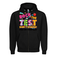 Black rock the test don't stress! just do your best Zipper Hoodie - JahusDesignShop