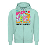 Seafoam rock the test don't stress! just do your best Zipper Hoodie - JahusDesignShop