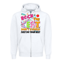 White rock the test don't stress! just do your best Zipper Hoodie - JahusDesignShop
