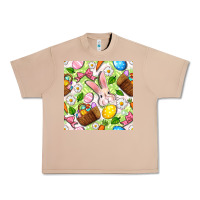 Burro Easter Hamper With Bunny Seamless Pattern Urban Heavy Tee - BundleAndBundleShop